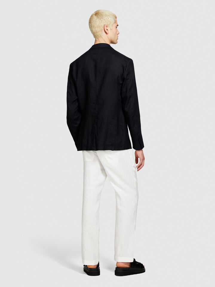 100% linen blazer - men's blazers - Black | Sisley image number 3